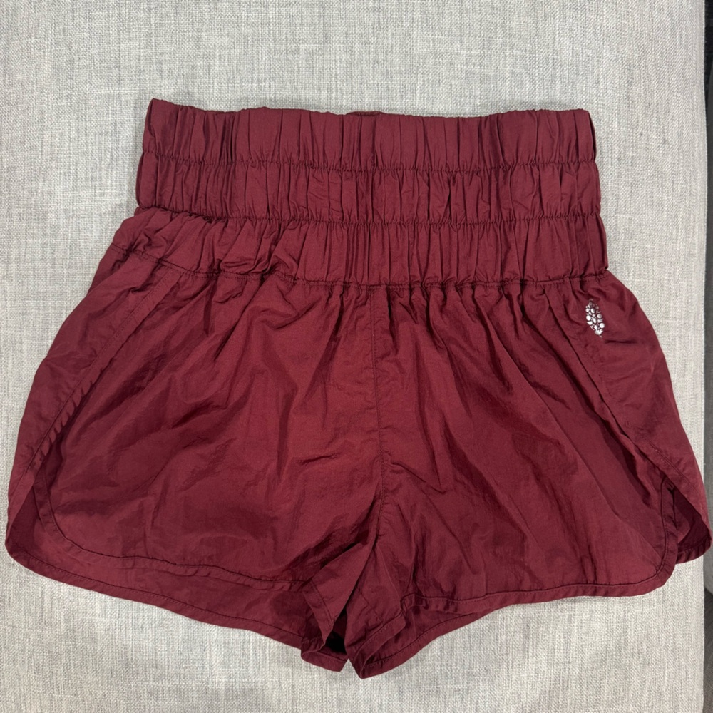 Burgundy High-Waisted FP MOVEMENT Shorts
